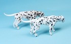 2 Pcs Kaiyodo Choco Q Pet 3 Black   Brown Color Dalmatian Dog Figure Us Seller
