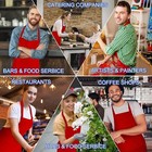 12 Pack Bib Apronred Aprons Bulkunisex Red Plain Aprons With 2 Pocketsblank A