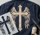 Angel Cross Template Stencil     Reusable Angel Wings Cross Template - Heaven Art