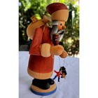 German Erzgebirge Wood Incense Smoker Santa R  uchermann Hand Carved Christmas
