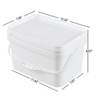 Cand 3 Gallon Plastic Bucket Heavy Duty White Paint Pail Storage Buckets 4-packs