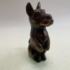 Bronze Begging Boston Terrier Dog Figurine Felt Bottom 4 1 2  Vintage