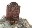 Antique Bronze Match Box Holder On Tray   Woman   Umbrella