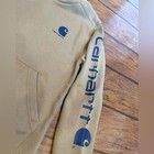 Carhartt Hoodie Youth Large 14-16 Tan Brown Blue Logo Sleeve Soft Nwt Sweatshirt