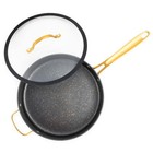 Non-stick 5 Qt Signature Saute Pan With Lid  Black   Gold