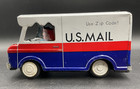 Us Mail Truck W Original Driver Tin Litho Friction 7 In Long Japan Vintage Toy