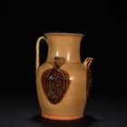 9    Old Chinese  Tang Dynasty Brown Color Grape Veins Holding A Teapot