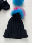 Betsey Johnson X Trolls Acrylic Faux Fur Scarf And Hat Black  pom-poms  98072