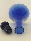 Mid Century Cobalt Blue Genie Bottle Decanter Vintage Art Glass Sherry Wine 9   