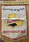 Vintage Falstaff Beer Silk Banner There   s No Place Like Your Tavern Stained 1950