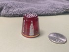 Red Glass Coca Cola Collector Thimble  1980s