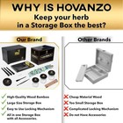  large Bamboo Storage Box With Tray And Lock - Smell Proof Herb Container 