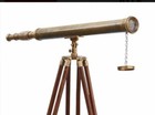 Brass Telescope With Stand Tripod Wood Nautical Vintage Antique Brass Telescope
