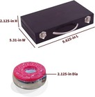 Hathaway Shuffleboard Pucks With Case  set Of 8   Dark Cherry Finish 