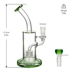 8 5   Green Glass Bong Heavy Water Pipe Glass Hookah Smoking Bong With 14mm Bowl