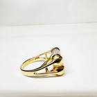 Vintage 14k Yellow Gold Tubular Green And Purple Jadeite Ring