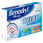 6 Pack - Benadryl Allergy Relief 12 Capsules For Hay Fever  Dust  Pet  Skin