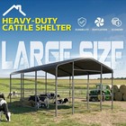 13x13ft Galvanized Livestock Shelter Metal Cattle Shed Steel Barn Horse Goat