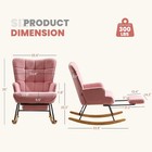 Modern Upholstered Nursery Glider Rocking Chair With Retractable Footrest