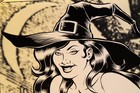 Coop Devil Girl Witch Necronomicon 18x24  Lt  Ed  Of 50 Print Veryrare Evil Dead