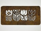 Antique Japanese Katagami Paper Kimono Stencil Katazome Tulip Flower Design A772