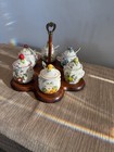 Vintage 1991 Lenox Porcelain Orchard Jam Jelly Jars Set Of 6  5 Spoons 