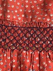 Vintage Polly Flinders Dress 2t Red Floral Hand Smocked Tie Back Classic