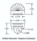 Tailpiece Mandolin Screw On Scalloped Nickel 109602
