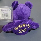 Salvino s Bamm Beanos Mcgwire  25 Purple Bear Beanbag Plush 1998 Vintage