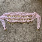 Women Sexy Pink Belly Dance Hip Scarf Skirt Chiffon Dangling Gold Coins 54x8