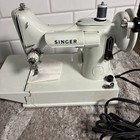 Rare White Singer 221k Featherweight Sewing Machine Manual  Extras- Green Case 