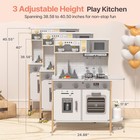 Play Kitchen  Wooden Kids Kitchen Playset For Toddlers With Real Lights   Sou   
