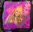 Vintage Plush Throw Blanket Hannah Montana Secret Star Satin Applique 50 x56   