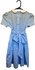 Very Cute Vintage Polly Flinders Cottagecore Blue Plaid Dress Smocked - Size 8