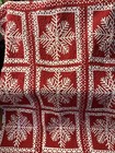Red And White Snowflake Throw Quilt