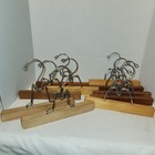 Mix Lot Of 10 Vtg Wood Metal Clothes Hanger Pant Trousers Clamp 9   