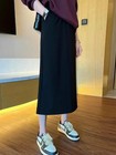 Plus Size A-line Midi Skirt High Waist Slimming Split Straight Leg Spring Summer
