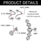 13pcs Stainless Steel Cz Opal Cartilage Stud Piercing Helix Tragus Ball Earrings