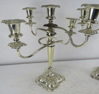 Pair Of Antique E r Zinc Silver Plated Candelabra England Ornate Twists Elegant