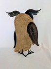 Handmade Vtg Owl Made From Drift Wood And Tin  Sits On Its On 