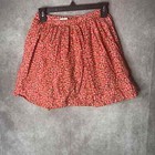 Lands  End Kids Mini Skirt Girls Size 8 Multicolor Cherry Apple Print Side Zip