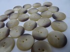 Vintage Beige Brown Rounded Round Two-tone 2-hole Buttons 22mm Lot Of 2 Aa63