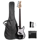 New Gp Electric Bass Guitar Bass For Beginner W  20w Amp Black