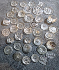 38 Vintage Antique Clear Glass Buttons Various Patterns