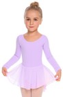 Kids Girls Classic Long Sleeve Leotard Dance Ballet Dress  4 Years  Lilac 