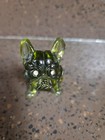 Westmoreland Handmade Olive Green Glass French Bulldog Figurine