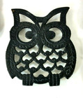 Cast Iron Owl Trivets Black Stove Top Hot Plate Set Of 5 Vintage