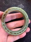 Wow Chinese Natural Hetian Jade Hand Carved Bangle Bracelet 58mm inner Diameter 