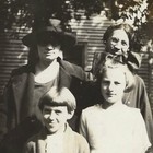 Vintage Snapshot Photo 1920s Family Group Women Portrait Hats Glasses Big Bow