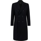 Mens Wool Long Coat Black Winter Trench Overcoat Warm Military Style Jacket